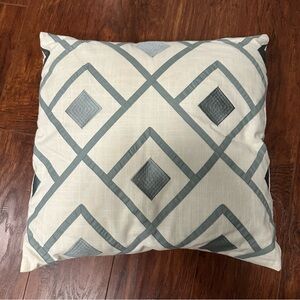 Tommy Bahama Blue and Cream Geometric Accent Pillow